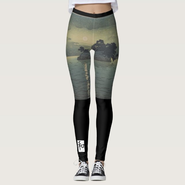 LEGGINGS IMPRIMER JAPONAIS JAPONAIS EN BOIS (Devant)