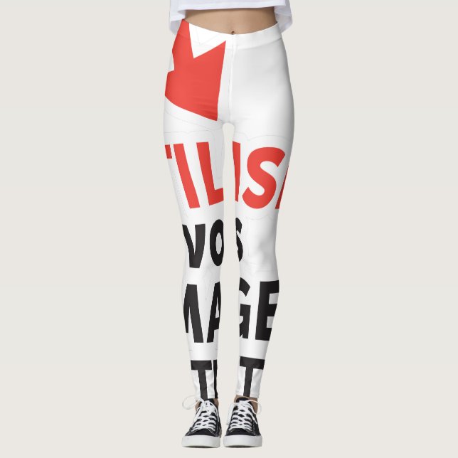Leggings Imprimer vos designs en ligne do-it-yourself en Fr (Devant)