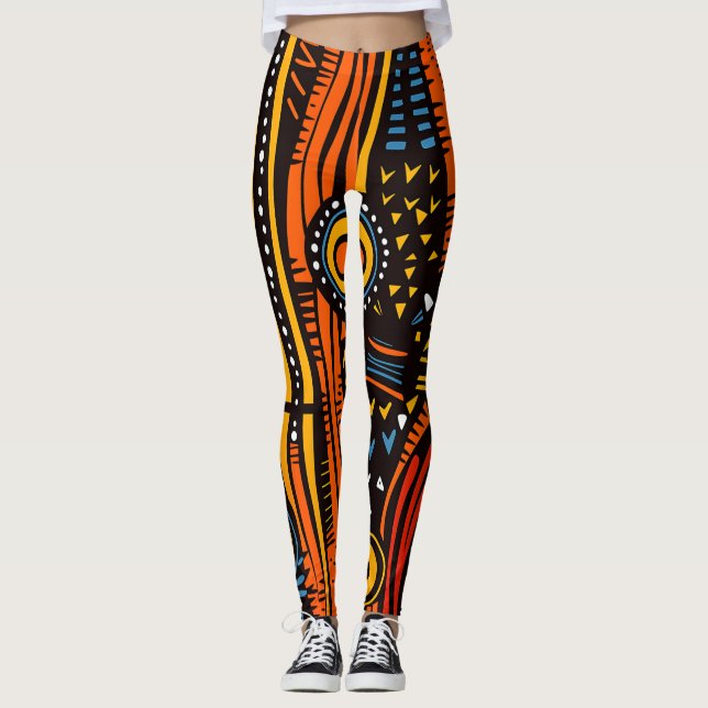 Leggings Imprimerie africaine (Devant)