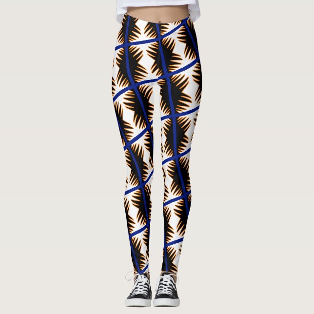 Leggings imprimés abstraits de flammes de feu géni (Devant)