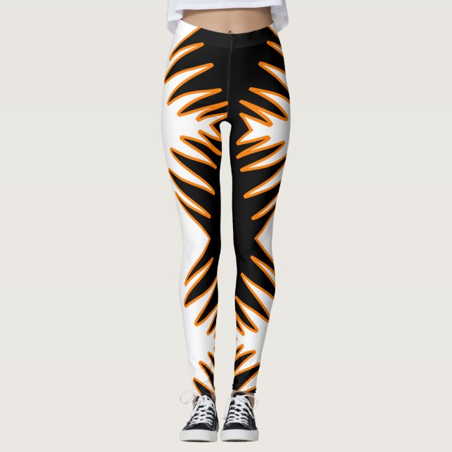 Leggings imprimés abstraits de flammes de feu géni (Devant)