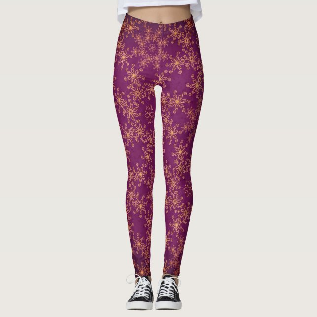 Leggings IMPRIMÉS AVEC LAKE DE NEIGE D'HIVER (Devant)