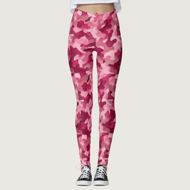 Leggings imprimés camouflage rose (Devant)