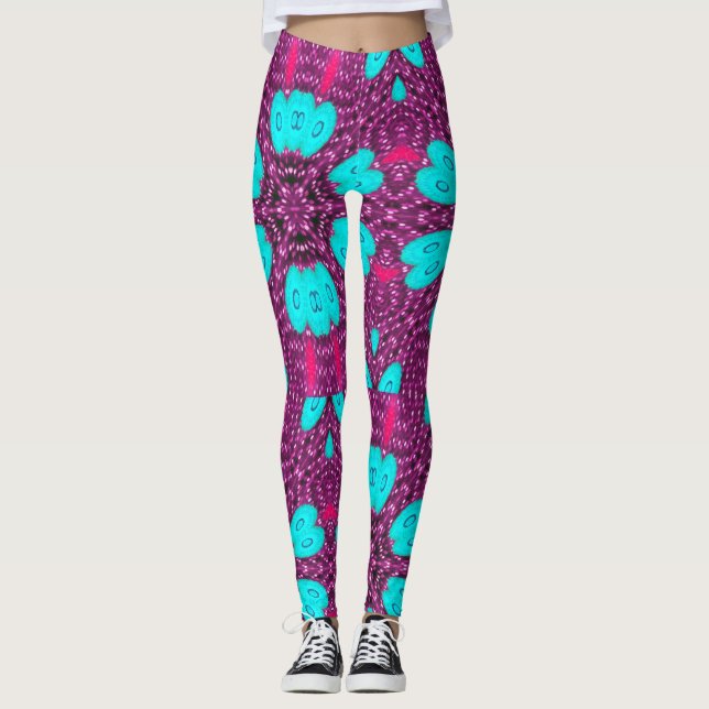 Leggings imprimés de couleurs vives (Devant)