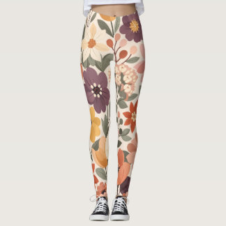 Leggings imprimés de motif floral vintage