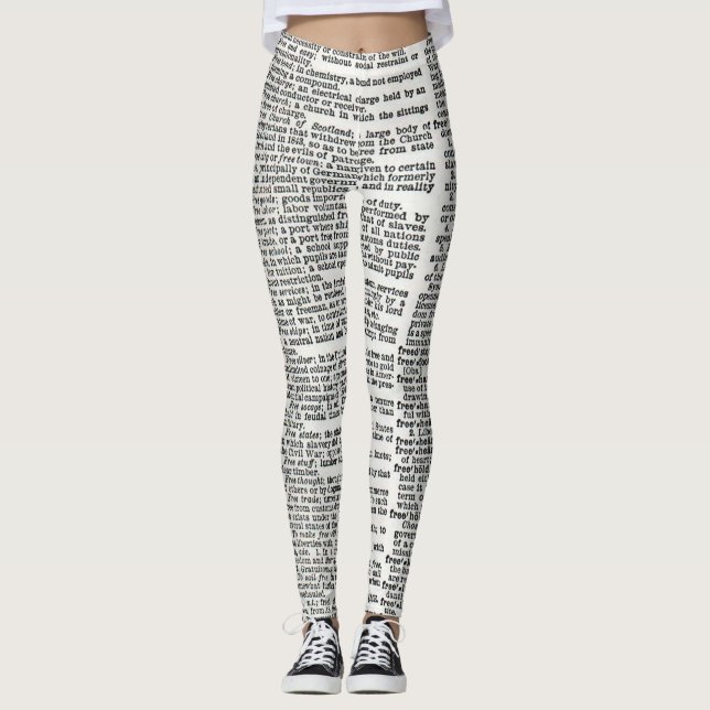 Leggings imprimés dictionnaire (Devant)
