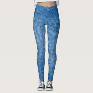 Leggings imprimés entièrement de motif de jeans bl