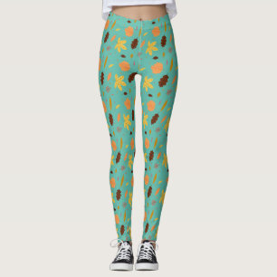 Leggings imprimés feuille bleu clair Style pour