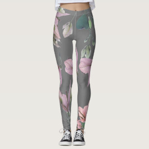 Leggings imprimés fleurs de plante de bougainvillé