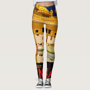 Leggings Inde affiche voyage art vintage indien