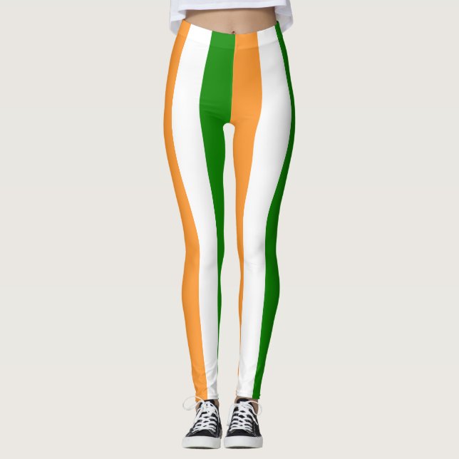 Leggings Inde Drapeau national couleurs Verticale rayé (Devant)