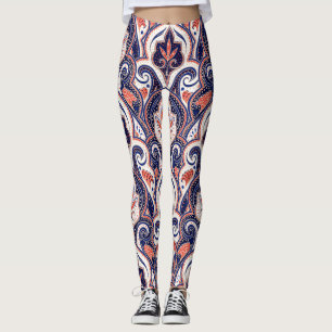 Leggings Indian Paisley : Médaillon Floral Sans Seamless.