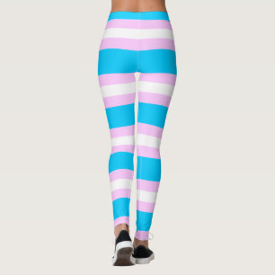 Leggings Indicateur de la fierté transgenre - Pink, Blue, 