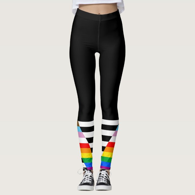 Leggings Indicateur de progrès de l'ally Pride LGBTQ (Devant)
