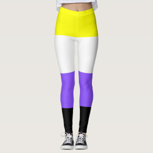 Leggings Indicateur non binaire Jaune Blanc Violet Noir ray