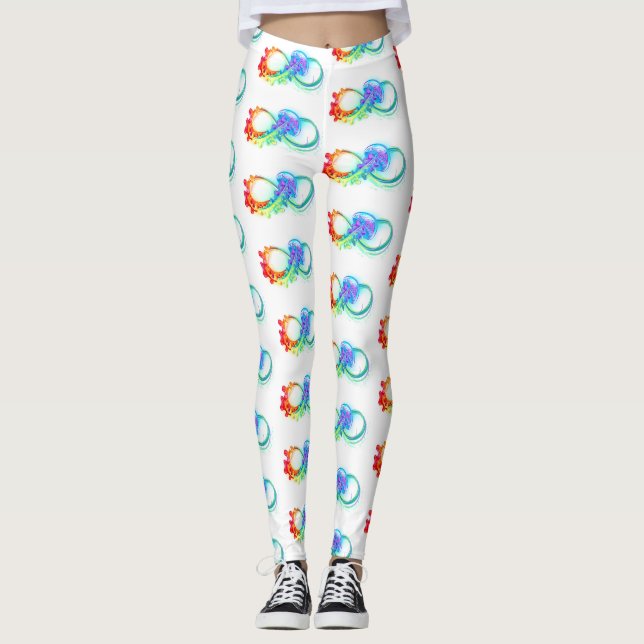 Leggings Infinity with Rainbow Jellyfish (Devant)