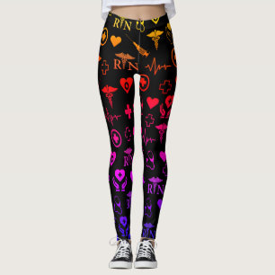 Leggings Infirmière RN Médicale Black Multi