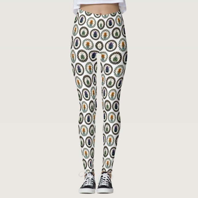 Leggings Insectes vintages Colorful Beetles Science (Devant)