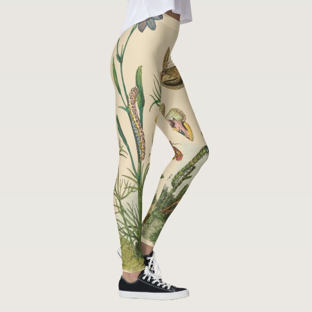 Leggings Insectes vintages, Papillons, Caterpillar (Droite)