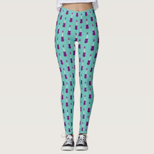 Leggings Instrument de musique violet Turquoise Ukulele