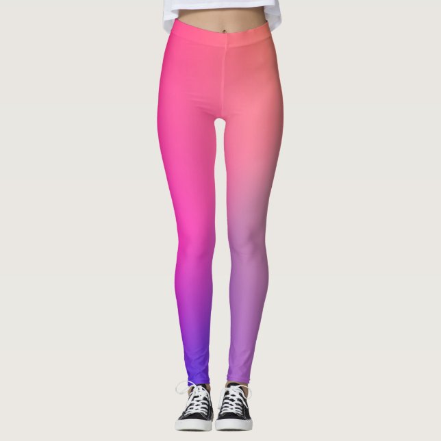 Leggings Iridescente Neon Hot rose Photographie Rainbow Coo (Devant)