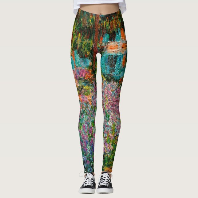 Leggings Iris Jardin Monet Giverny fleurs (Devant)