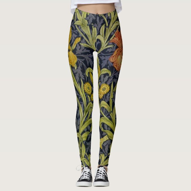 Leggings Iris Motif (par William Morris) (Devant)