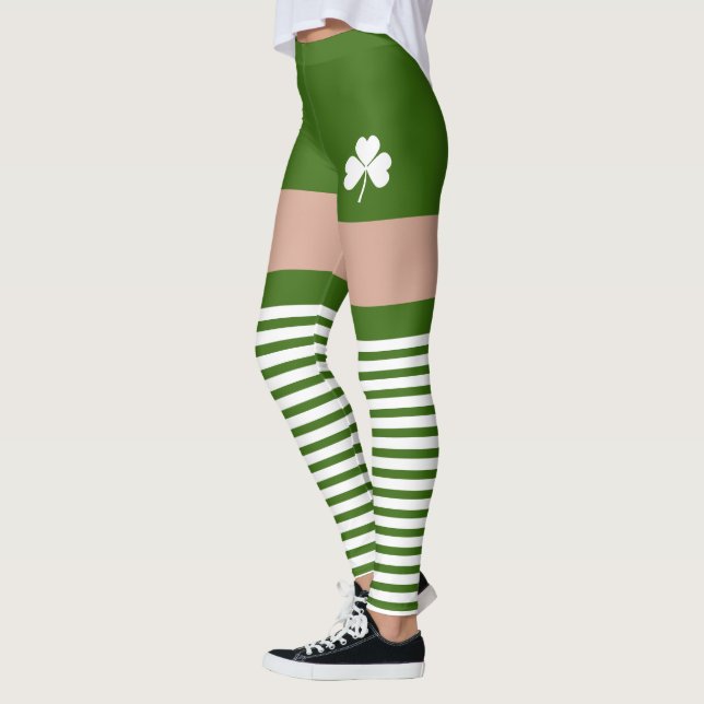 Leggings Irlandais shamrock Green Jour de la Saint Patrick  (Gauche)