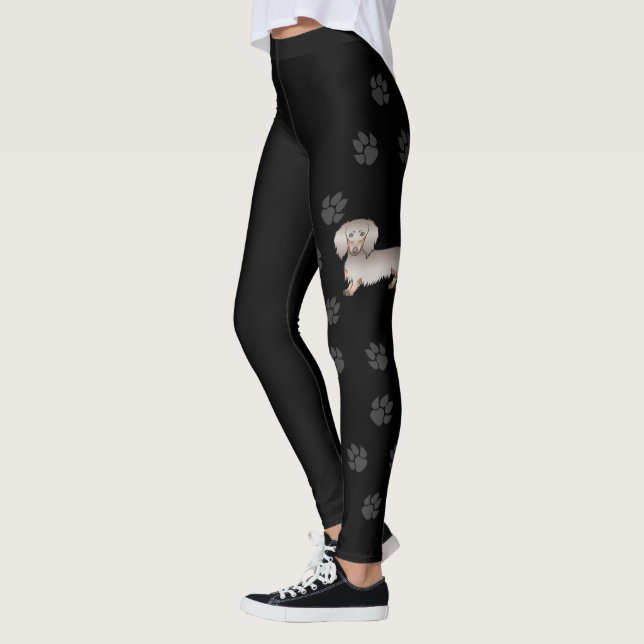 Leggings Isabella Et Tan Long Cheveux Chien Dachshund & Pat (Gauche)