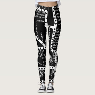 Leggings Itinéraire vintage de carte de système de métro
