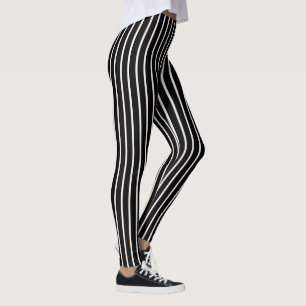 Leggings Ivoire maigre et rayures noires que vous pouvez An