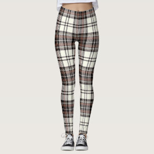 Leggings Ivory, Quincy, Tartan noir, Motif plaqué