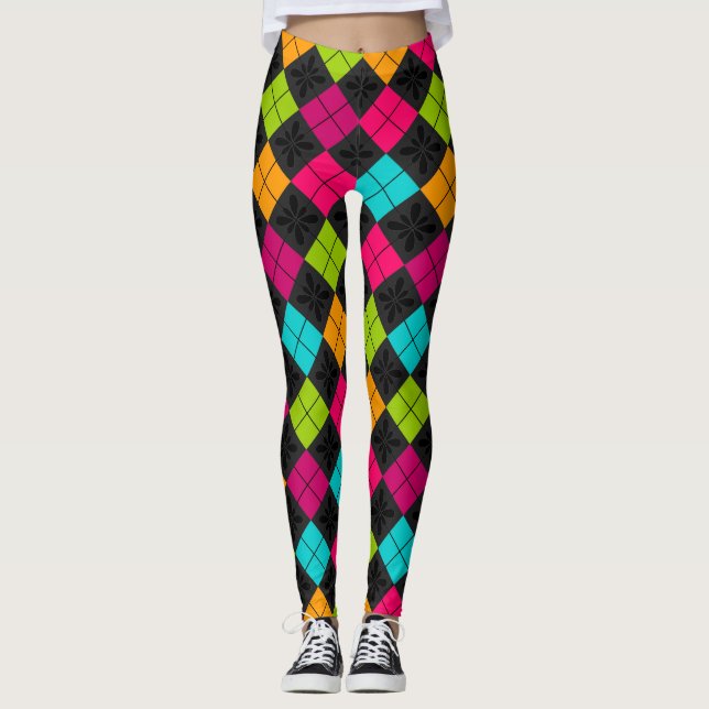 Leggings Jacquard de couleur socialite Motif (Devant)