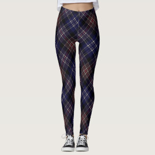 Leggings Jacquard écossais Tartan bleu foncé