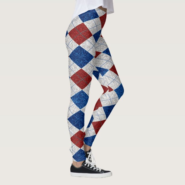 Leggings Jacquard rouge, blanc, bleu 4 juillet Parties scin (Droite)