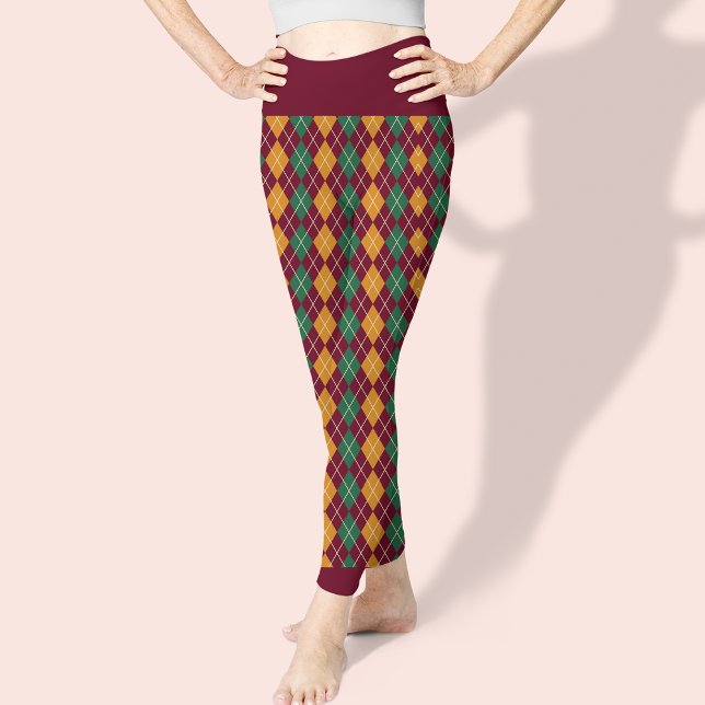 Leggings Jacquard Rouge Vert Motif Élégant Plutôt (Créateur téléchargé)