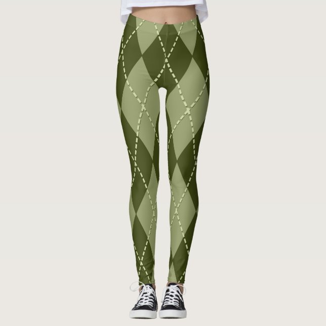 Leggings Jacquard vert (Devant)