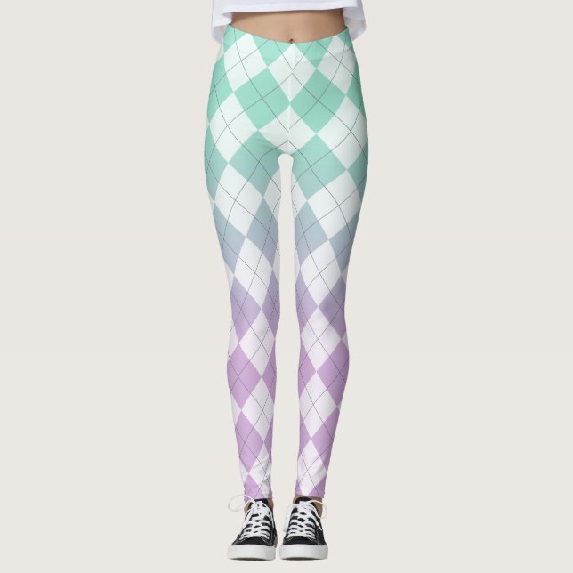 Leggings Jacquards à dégradé - violet clair et vert (Devant)