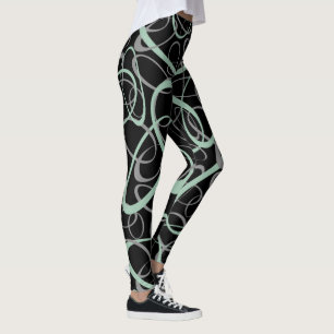 Leggings jade grise et motif de loopy gris