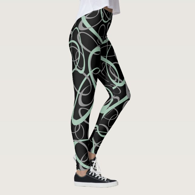 Leggings jade grise et motif de loopy gris (Droite)