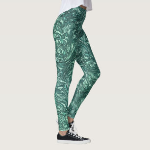 Leggings Jade texturé et teintes vert cyanique