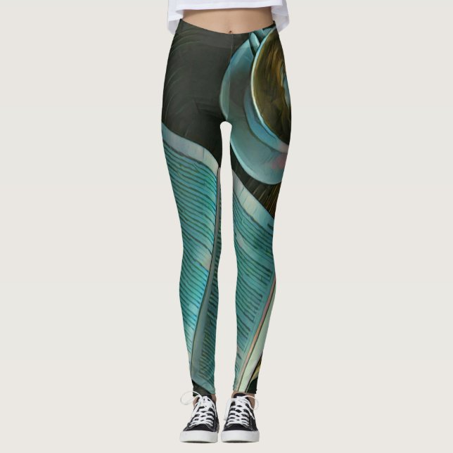 Leggings J'adore le café et les livres (Devant)