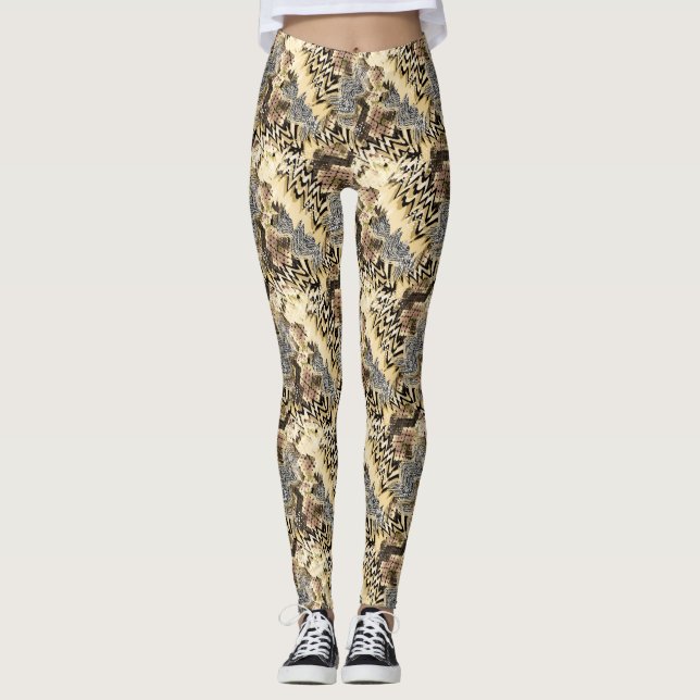 Leggings Jaguar peau, serpents (Devant)