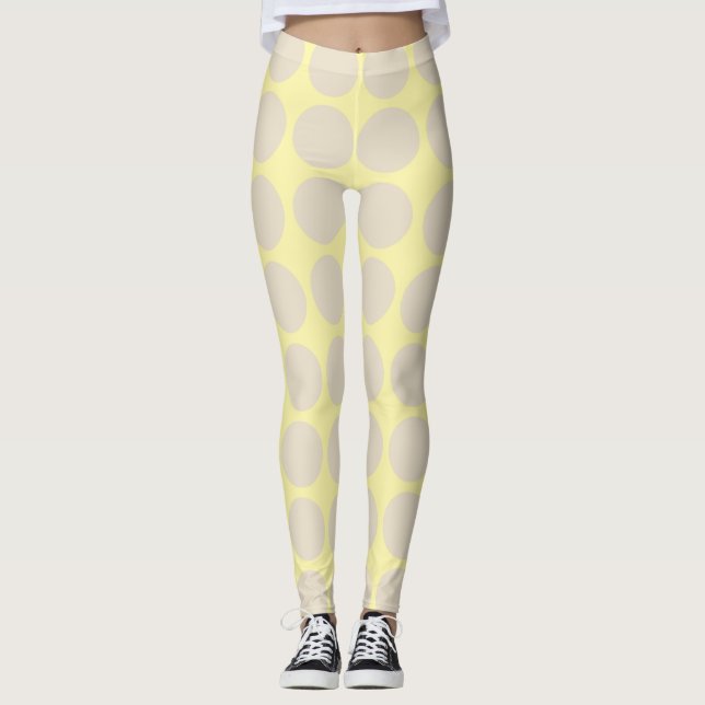 Leggings Jaguettes de points neutres en crème d'ivoire (Devant)