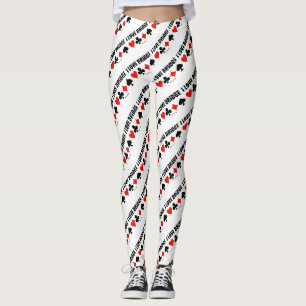 Leggings J'aime Bridge Quatre Couleurs Cartes Jeu de Bridge