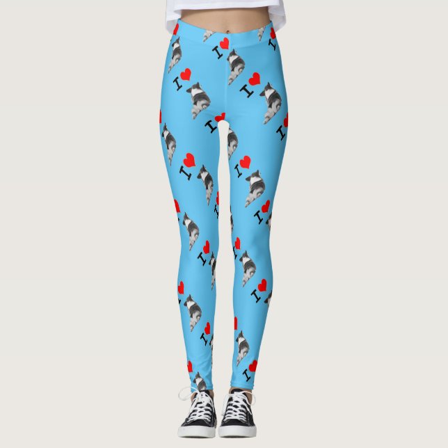 Leggings J'aime des Corgis (Devant)