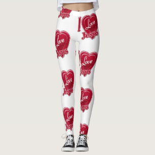 Leggings J'aime Jésus Coeur Rouge
