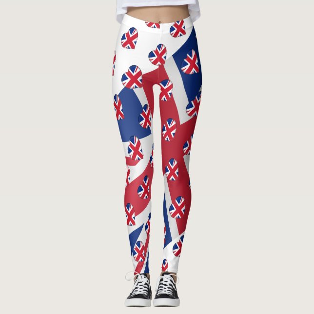 Leggings J'aime les couleurs du Royaume-Uni Union Jack (Devant)