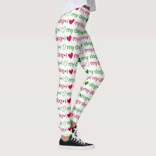 Leggings J'aime mes pattes de Noël de chien