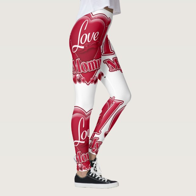 Leggings J'Aime Mon Coeur Rouge Maman (Droite)